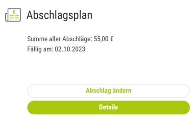 Kundenportal Abschlagsplan