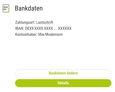 Kundenportal Bankdaten