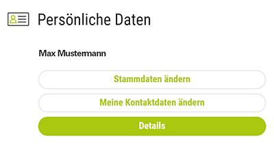 Kundenportal Persönliche Daten