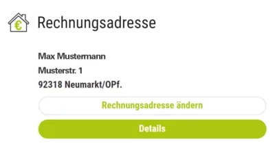 Kundenportal Rechnungsadresse