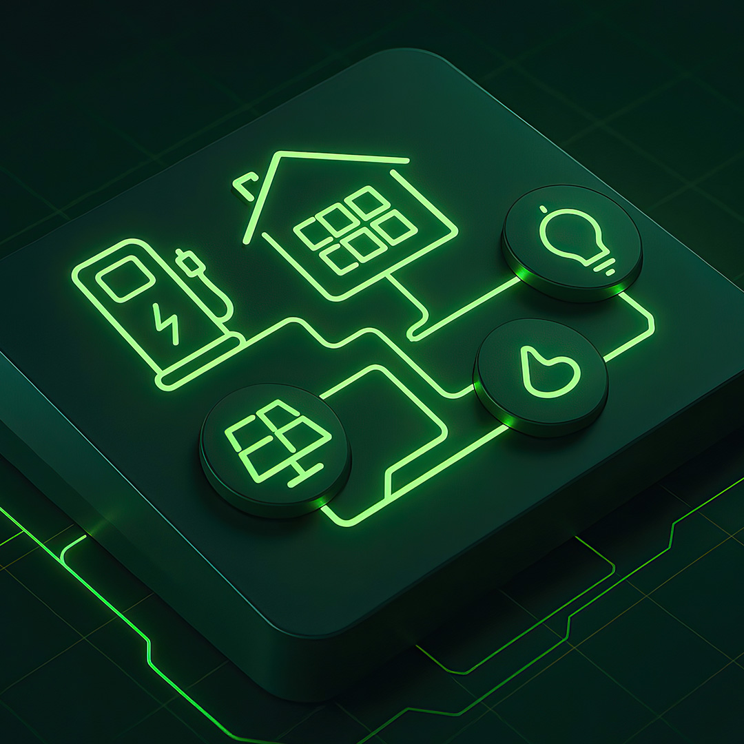 Verbindung zwischen Ladesäule, Solaranlage, Haus, Strom und Gas - Stadtwerke Neumarkt