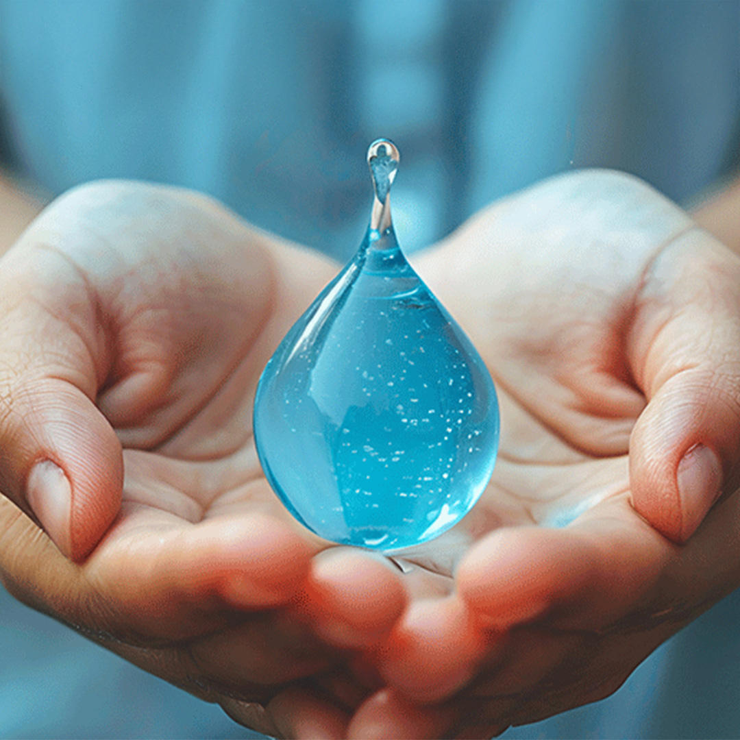 Wassertropfen in Händen - Stadtwerke Neumarkt