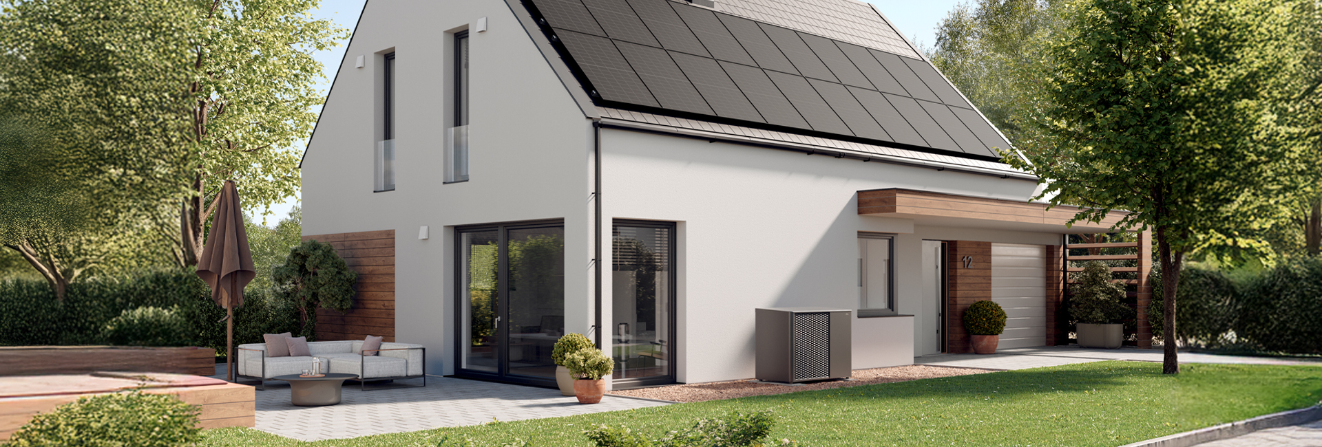 Wohnhaus mit Wärmepumpe und PV