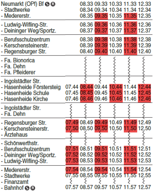 Ersatzfahrplan Linie 568 am 28.02.2026