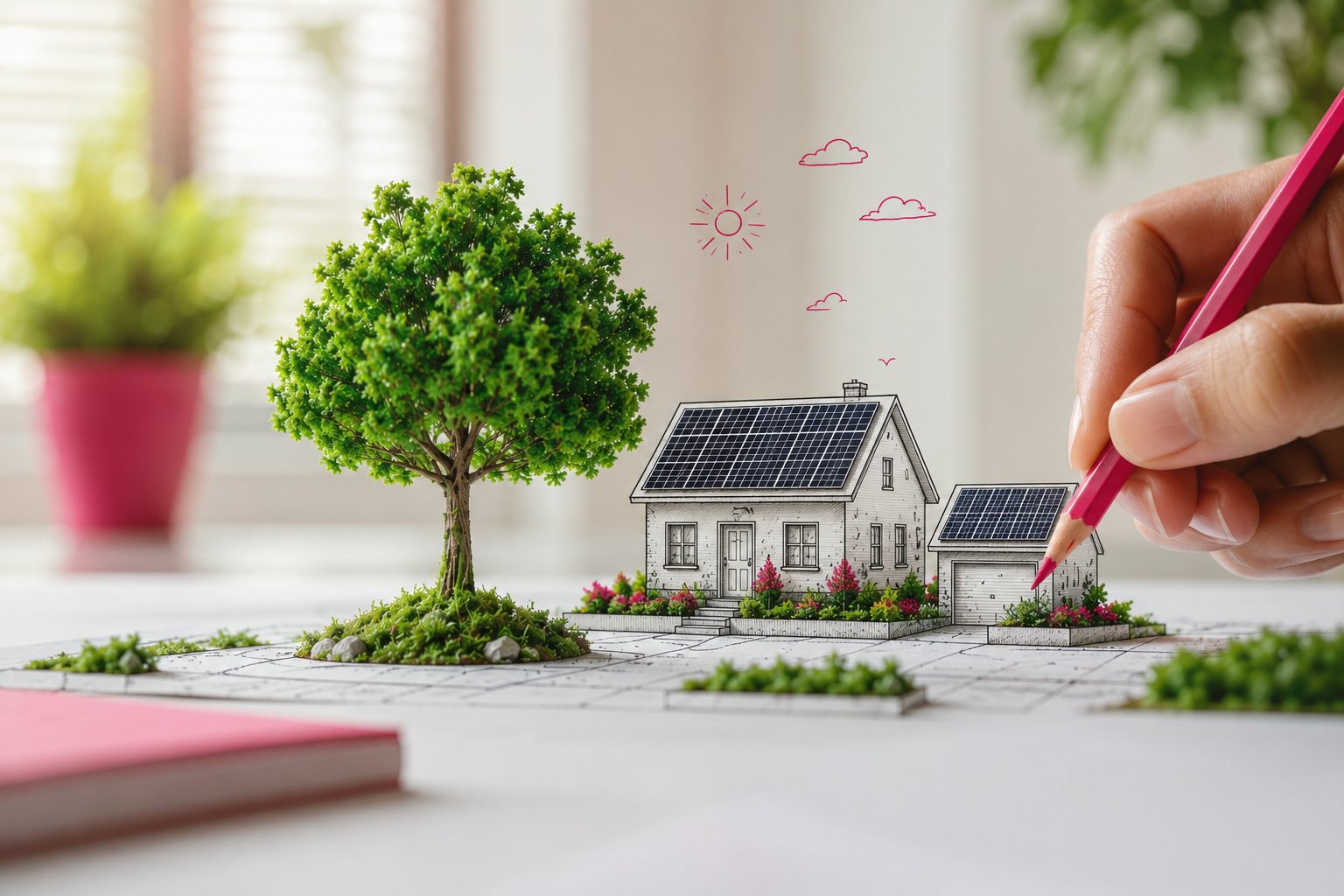 Erneuerbare Energien mit PV pink